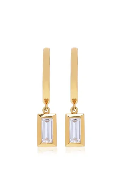 Vrai 14k Yellow Gold Diamond Huggie Earrings