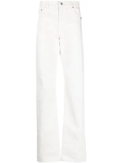 Vtmnts Barcode-print Straight-leg Jeans In White