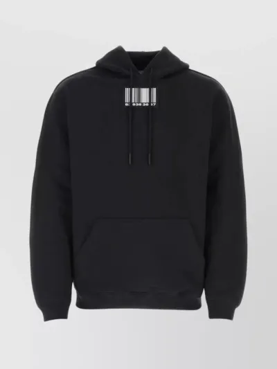 Vtmnts Logo-patch Long-sleeve Hoodie In Black