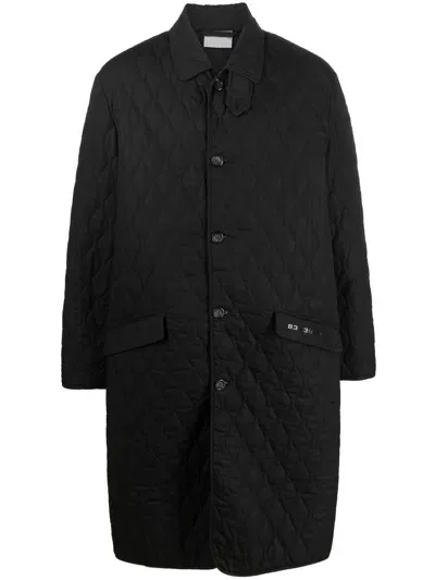 Vtmnts Quilted Cotton Coat In Black