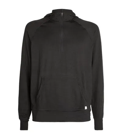 Vuori Ponto Performance Half-zip Hoodie In Black Heather