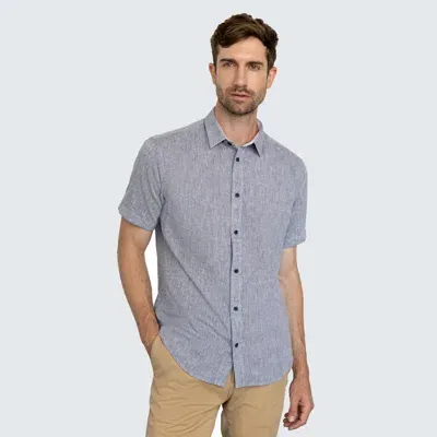 Vustra Linen Short Sleeve Shirt In Grey