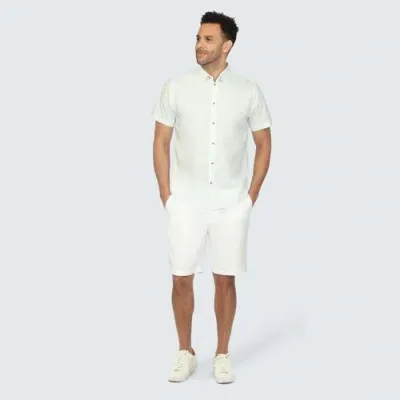 Vustra Printed Short Sleeve Shirt In White