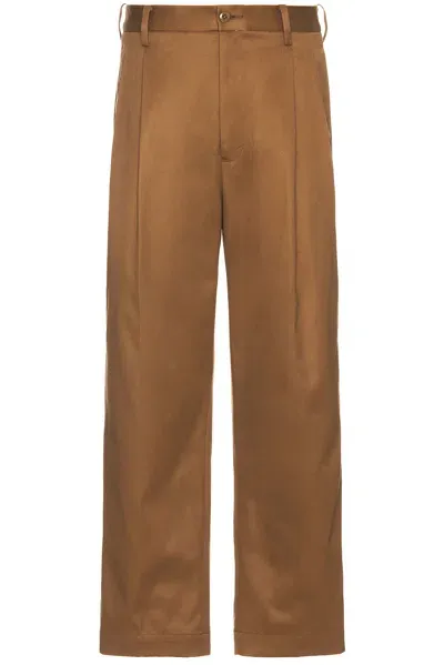 Wacko Maria Double Pleated Chino Trousers In Brown