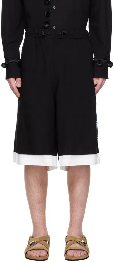 Wales Bonner Revelation Overlay Effect Bermuda Shorts In Black