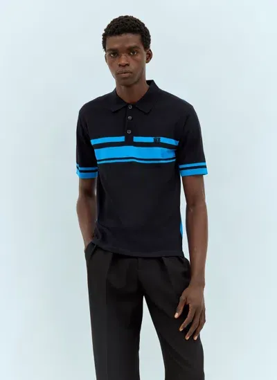 Wales Bonner Dawn Striped Polo Shirt In Blue