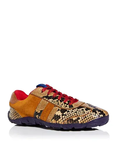 Wales Bonner Men's Python Print Sneakers In Tan