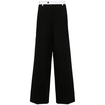 Wales Bonner Rise Wool Straight Pants In Black