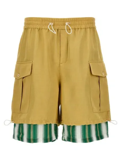 Wales Bonner Roam Cargo Bermuda Shorts In Beige