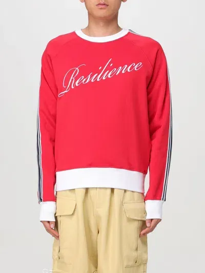 Wales Bonner Men's Terry Resilience Side-stripe Sweatshirt In Red