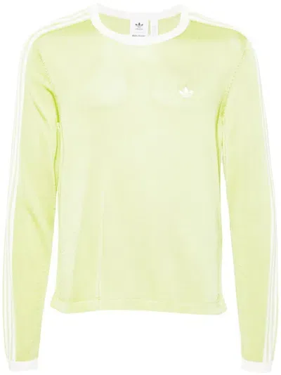 Wales Bonner X Adidas Green 3-stripes Crew-neck Sweater