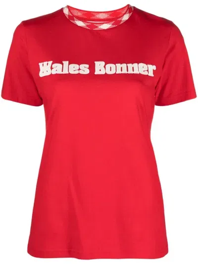 Wales Bonner Original Jacquard-trimmed Appliquéd Printed Organic Cotton-jersey T-shirt In Red