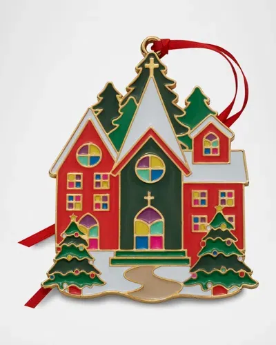 Wallace Silversmiths 2024 Gold-plated & Enameled Christmas Village Ornament, 1st Edition In Gold/enamel