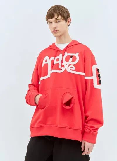 Walter Van Beirendonck Android Hooded Sweatshirt In Red