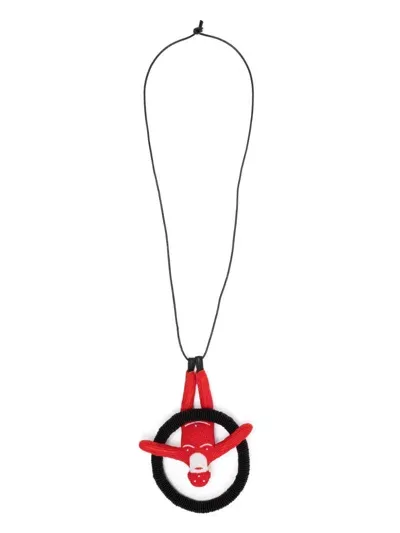 Walter Van Beirendonck Black Hole Jewel Necklace In Red