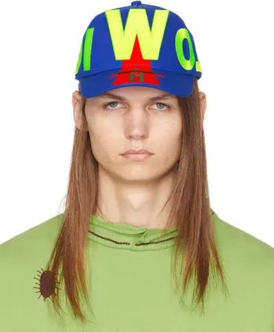 Walter Van Beirendonck Blue 9006 Atomic Cap In Comb. I