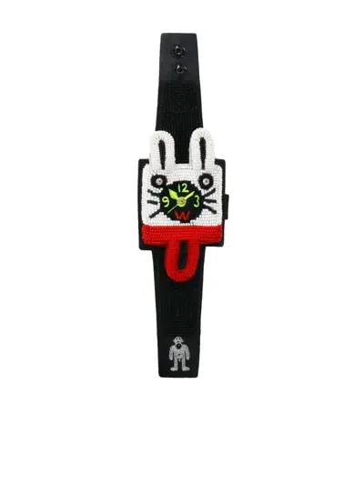 Walter Van Beirendonck Crazy Bunny Bracelet In Black