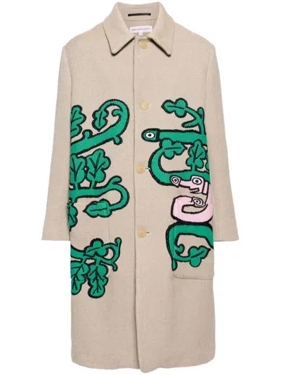 Walter Van Beirendonck Khiva Jacquard Coat In Braun