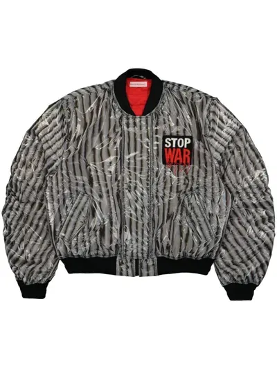 Walter Van Beirendonck Logo-patch Bomber Jacket In Black