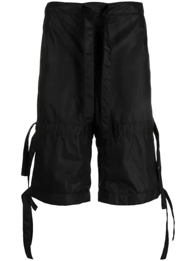 Walter Van Beirendonck Star Drawstring Cotton Shorts In Black