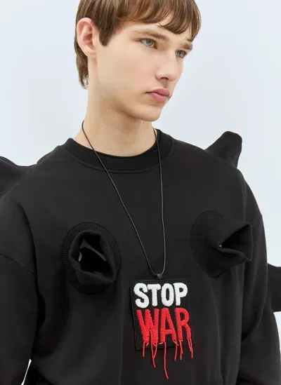 Walter Van Beirendonck Stop War Necklace In Metallic