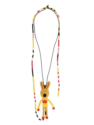 Walter Van Beirendonck Tube Rabbit Jewel Necklace In Yellow