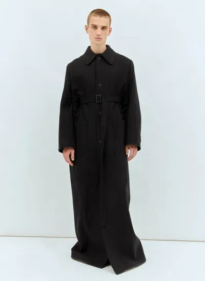 Walter Van Beirendonck Tunnel Maxi Coat In Black