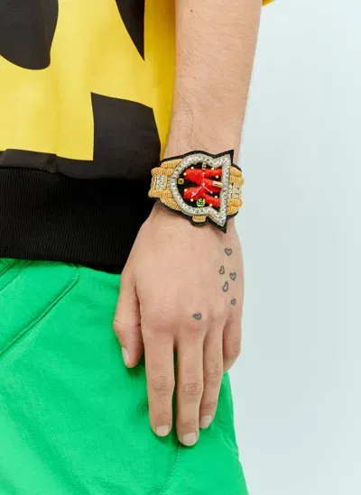 Walter Van Beirendonck W-bracelet Beaded Bracelet In Gold