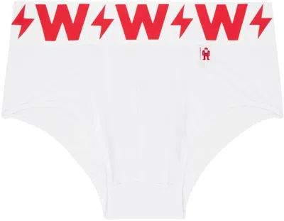 Walter Van Beirendonck White Elasticized Briefs In Comb. I White