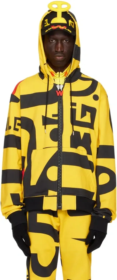 Walter Van Beirendonck Yellow Maxi Zip Hoodie