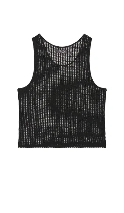 Wao Crochet Tank Top In Black