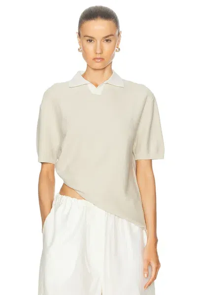 Wao Contrast Collar Polo In Beige