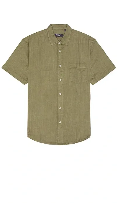 Wao Short Sleeve Slub Shirt In Sage