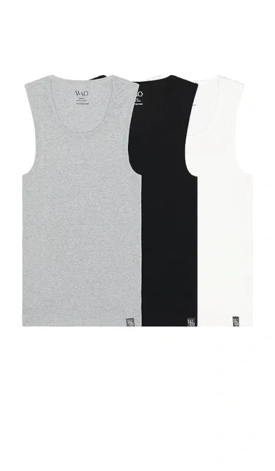 Wao The Fitted Tank 3 Pack In Bwg Multi Pack