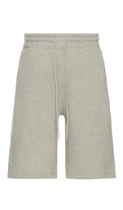 Wao Wide Leg Fleece Short In Heather Grey