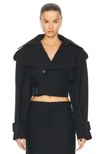 Wardrobe.nyc Cropped Trench In Black