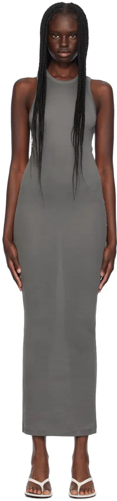 Wardrobe.nyc Gray Tank Maxi Dress In Slate