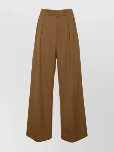 Wardrobe.nyc Virgin-wool Wide-leg Trousers In Marrón