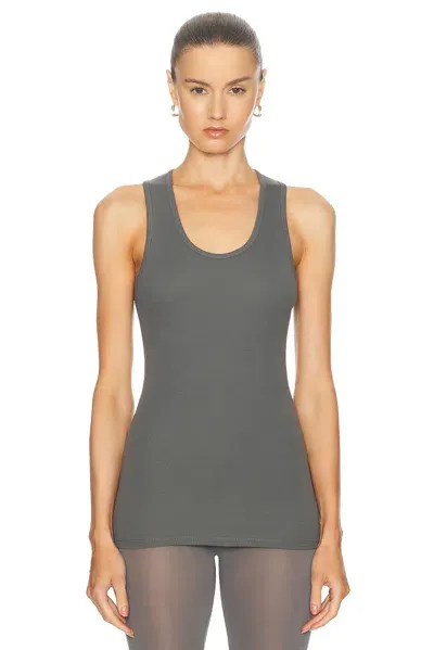 Wardrobe.nyc Ribbed Tank Top In Slate