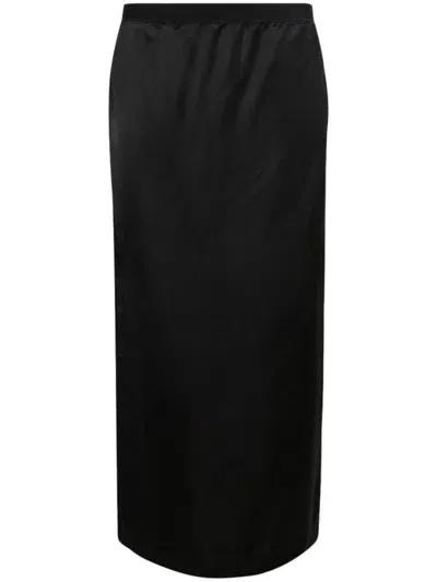 Wardrobe.nyc Satin-finish Midi Skirt In Black