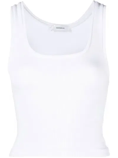 Wardrobe.nyc White Ribbed Vest Top