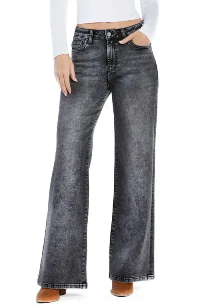 Wash Lab Denim Amelia High Waist Wide Leg Jeans In Powder Grey