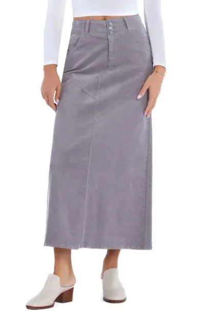 Wash Lab Denim Corduroy Maxi Skirt In Soft Grey