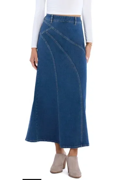 Wash Lab Denim Desi Denim Maxi Skirt In Fresh Blue