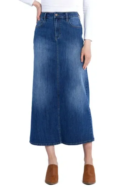 Wash Lab Denim Perfect Denim Pencil Skirt In Perfect Blue