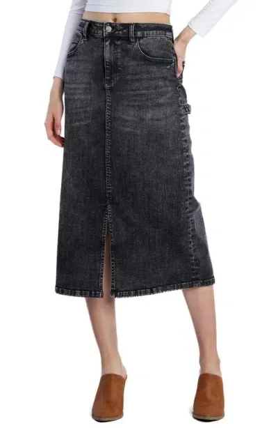 Wash Lab Denim Unity Utility Denim Skirt In Unity Grey