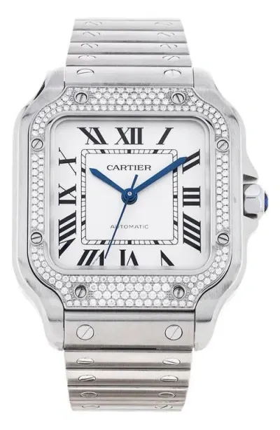 Watchfinder & Co. Cartier  2022 Santos De Cartier Diamond Automatic Watch, 35.1 Mm<br> In Silver