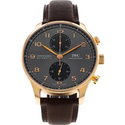 Watchfinder & Co. Iwc 2022  Portugieser Leather Strap Chronograph Watch, 41mm In Brown