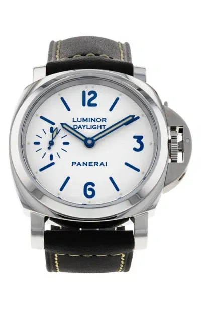 Watchfinder & Co. Panerai  Luminor 8 Days Leather Strap Watch, 44mm In Black