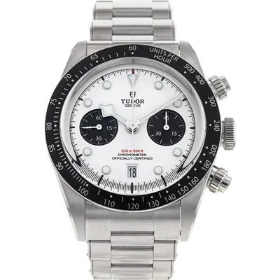 Watchfinder & Co. Tudor  2022 Black Bay Automatic Bracelet Chronograph Watch, 41mm In White/silver